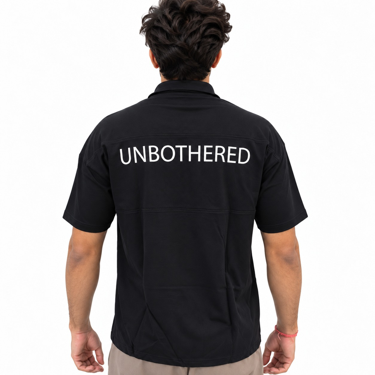 OFFMG Men's Minimal Black Half Zip T-Shirt 2